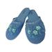 StarBay Girl's Kid's Solid Blue Color Floral Beaded Sequins Mesh Chinese Slippers Sandals