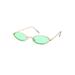 Unisex Oval Round Hippie Color Lens Metal Sunglasses Gold Green