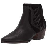 Lucky Brand Idellina Leather Western Black Leather Pointed Toe Cowboy Bootie (7.5)