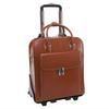 McKlein LA GRANGE, Patented Detachable -Wheeled Ladies' Laptop Briefcase, Top Grain Cowhide Leather, Brown (96494)