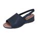 24 HOUR COMFORT Sally Women Extra Wide Width Open-Toe Slingback Buckle Open Back BLACK 5.5