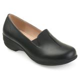 Brinley Co. Womens Casual Faux Leather Comfort-sole Loafers