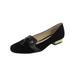 Isaac Mizrahi Live Womens Paulina Black Suede Flat Shoes