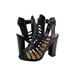 Delicious Ibiza S Women's Open Toe Caged Chunky Heel