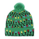 Unisex LED Colorful Lighted Christmas Beanie Hat Knitted Cap Santa Claus Antler Snowflake Party Cap -3 Flashing Modes