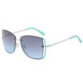 Piranha Women's "Lucia" Large Ice Green Frame Mod Fashion Sunglasses with Purple and Blue Gradient Lens