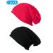 Fashion Autumn Winter Girl Beanie Hat Women Slouch Winter Knit Hip-hop Cap Beanie Baggy Hat Ski Crochet Oversized Chunky Stretchy Slouchy Beanie Hat 2 Pack