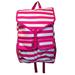 Pink and White Stripe High Fashion Print Multi Purpose Utility Backpack Back pack with 2 Large Exterior Pockets