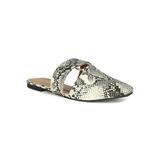 Women Pointy Toe O-Ring Mule Flat 18855