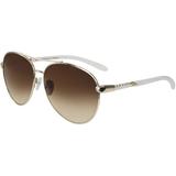 Piranha "Cherry" Shiny Light Gold Frame Womens Sunglasses with Brown Gradient Lens