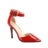Women's Fashion Ankle Strap Buckle Slip On Pointy Toe Stiletto Pumps Shoes