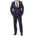 Adam Baker Mantoni Men's M87123-1 Savy Slim Fit Two Button Plaid Wool Suit - Blue Plaid - 44R