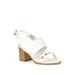 Nature Breeze Slingback Women's Chunky Heel Sandals in White