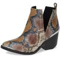 Jeffrey Campbell CROMWELL Boots Grey Wine Snake Silver