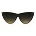 SA106 Womens Shield Exposed Edge Chic Large Cateye Sunglasses Black Brown