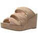 Chinese Laundry Women's Carlie Wedge Slide Sandal, Rose Sued