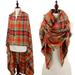 Stylesilove Women's Plaid Blanket Shawl Scarf - 5 Colors (Beige and Orange)