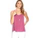 She + Sky Mauve Pink Sleeveless Spaghetti Strap Modal Cami w/Back Ruffles, Large