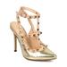 New Women Liliana Wagner-22 Metallic Pointy Toe Gladiator Stiletto Studded Pump