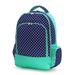 Custom Embroidered Fashion Print Reinforced Design Water Resistant Backpack (Navy Dots - No Embroidery)