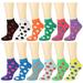 12 Pairs Women's Ankle Socks Assorted Colors Size 9-11 Polka Dots
