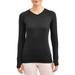 ClimateRight by Cuddl Duds Women's Plush Warmth Long Underwear V-Neck Thermal Top