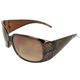 Shield Fashion Sunglasses Black Brown Frame in Fashion Pattern Design Brown Lenses for Women