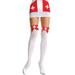 Music Legs Women's Nurse Costume Thigh Highs White/Red One Size Fits Most