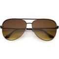 Classic Oversize Metal Aviator Sunglasses Brown Flat Lens 54mm (Bronze / Amber)