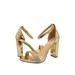 Delicious Laser-S Women's Embellished Open Toe Ankle Strap Heels