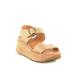 Chie Mihara Devagar Leather & Suede Wedge Platform Sandals Brown