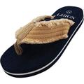 NORTY Boy's Flip Flops Lightweight Canvas Strap Sandal for Everyday Beach Pool Kids - Runs One Size Small 40577-1MUSLittleKid Navy