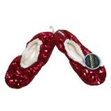 Snoozies - Classic Bling - Ballerina Slipper - Red - Medium