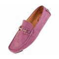 Amali Mens Plush Microfiber Faux Suede Slip On Loafer Driving Shoe with Buckle