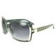 Stylish Square Sunglasses Green Frame Metropolitan Design Purple Black Lenses