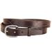 28" Tory Bridle Leather Belt Stitched Pattern Brass Buckle Belt Havana