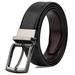 Men's belt, Reversible Leather Belt ,Dress Belt Genuine Leather Reversible Rotated Buckle with 1.25" Wide Strap - Black/Brown