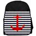 Red Anchor on Stripes 13" x 10" Black Preschool Toddler Children's Backpack & Pencil Case Set
