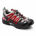 Dr. Comfort Performance Men's Athletic Shoe: 6 Medium (B/D) Metallic/Red Elastic & Standard Laces