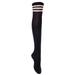 Big Girls' Women's 1 Pair Over Knee High Thigh High Cotton Socks Leg Warmers J1022 Size L/XL(Black) 4p1c1