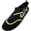 Norty Big Boy's Water Shoes Aqua Socks Surf Pool Beach Swim Slip On RUNS 1 SIZE SMALL 40312-9B(M)US Black-Lime 2