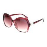 Womens Jewel Rhinestone Hinge Bling Butterfly Sunglasses Red Gradient Burgundy