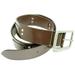 36 Inches Brown Pure Leather Waist Jean Belt Studded Vintage Casual Square Buckle