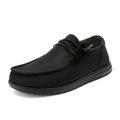 Bruno Marc Men's All Black Linen Canvas Stretch Loafer Shoes Slip On Sneakers Statvus-01 Size 9 B(M) US