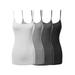 FashionOutfit Women's Basic Solid Long Length Adjustable Spaghetti Strap Tank Top