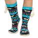 LazyOne Knitted Slipper Socks for Women, Cute Women's Clothing (Horse Fair Isle, S/M)