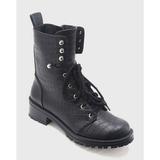 Women's Violet Croc Combat Boots Who What Wear - Black 8