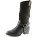 DailyShoes Women's Slouch Mid Calf Ankle Strap Buckle Style Cowboy Boots, 11