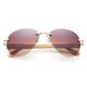 Newbee Fashion - Bamboo Arm Oversized Rimless Aviator Sunglasses with Flash Lens Bamboo Sunglasses for Men & Women