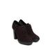 Tods Womens Suede Lace Up High Heel Boots in Dark Brown